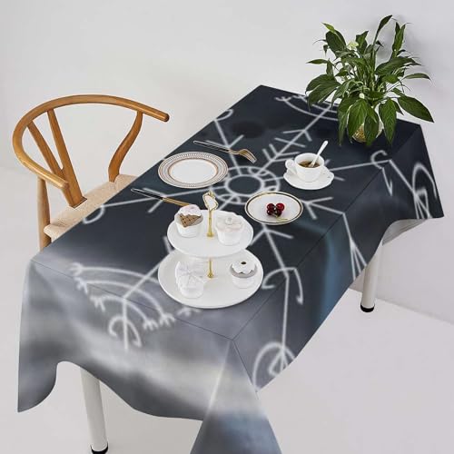 Nappe Viking durable et résistante aux plis, couverture de table 55x55 in - 2