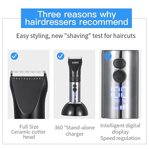 4 In1 Professional Hair Clipper Cordless Clippers Hair Trimmer Beard Shaver Electric Haircut Kit Ceramic Blade Waterproof Rechargeable Battery Led Display For Men And Family Use Adjustable #TOP6