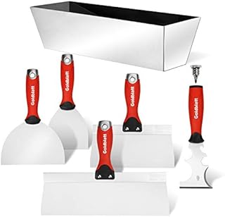 Goldblatt Drywall Hand Tool Kit - Stainless Steel Joint Knife, Taping Knives, Paniter Scraper, Mud Pan