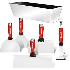 Goldblatt Drywall Hand Tool Kit - Joint Knives Taping Knives Paniter Scraper Mud Pan