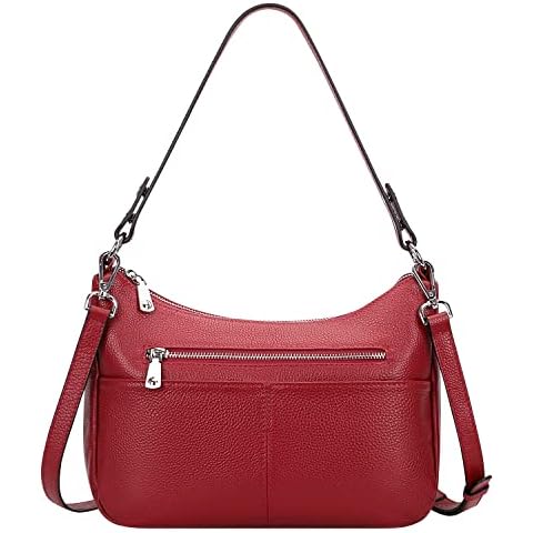 Over Earth Soft Leather Handbags for Women Crossbody Purses Multi Pockets Shoulder Bags Messenger Bag Medium(O120E UG Wine Red) Cover