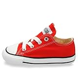 Cierre: con cordones Converse - Zapatillas de tela para niños, Blanco-Rojo, 21 EU