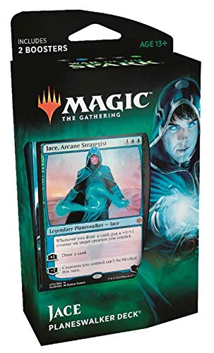 Magic The Gathering: MTG: War of the Spark Planeswalker Deck - Jace (Blue/Green) w/Two Booster Packs
