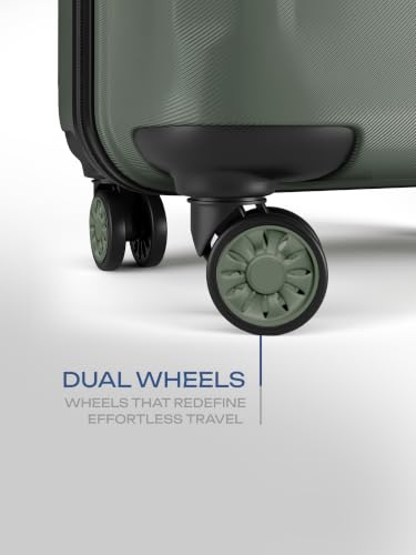 Image of Safari Large Symphony 76cm Trolley Bag Hard Case Polypropylene, 8 Spinner Wheels, 360 Degree Wheeling Carry on Luggage, Travel Bag, Suitcase for Travel, Trolley Bags for Travel, Thyme Green