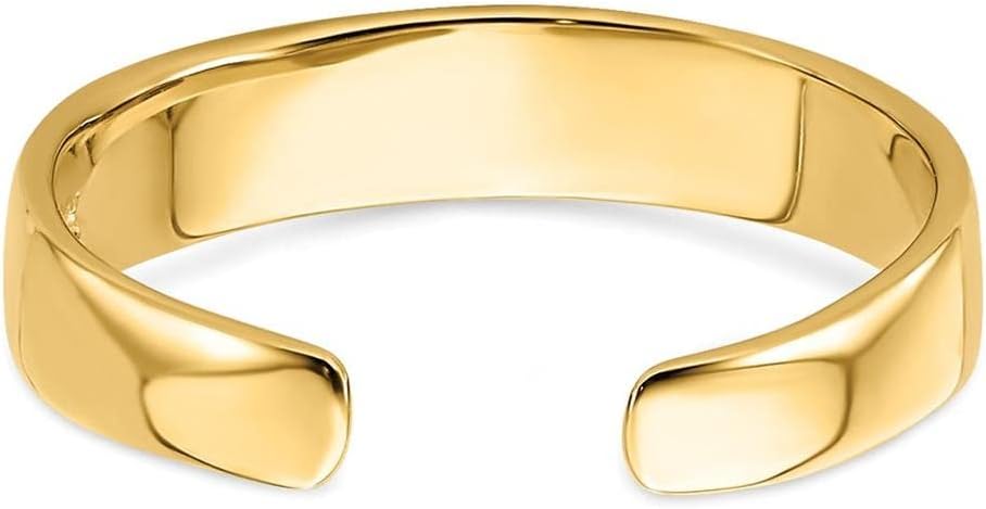 14k Yellow Gold Adjustable Polished Band Toe Ring