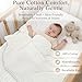 Pinuotu Knitted Baby Blanket for Boys & Girls, 100% Cotton Receiving Swaddle Crib & Stroller Blanket for Newborns, Infants, Toddlers, Milk White, 40 x 31 Inches