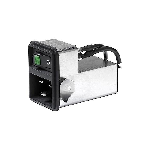 3-136-812, AC Power Entry Modules 2-Pole Switch, Standard Filter, C20, Snap-in Mounting 1-3mm, Internally Wired, 20A, 125/250VAC, Non-Illuminated