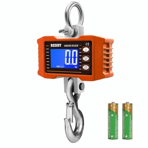 reshy digital crane scale 2200lb1000kg digital hanging scale industrial heavy duty crane scale for farmdeerlivestockfactoryconstructionhunting ce certified