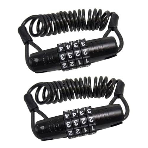 ibasenice 2pcs Secure Bike Lock Password Cable Lock Portable for Bicycles Motorcycles Scooters