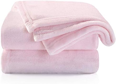 TILLYOU Micro Fleece Plush Soft Toddler Blanket for Boys Girls - Large Lightweight Crib Blanket for Baby Bed Lounger - Fuzzy Warm Cozy Blanket for Daycare Preschool Naptime Oversized 40x50 Pink
