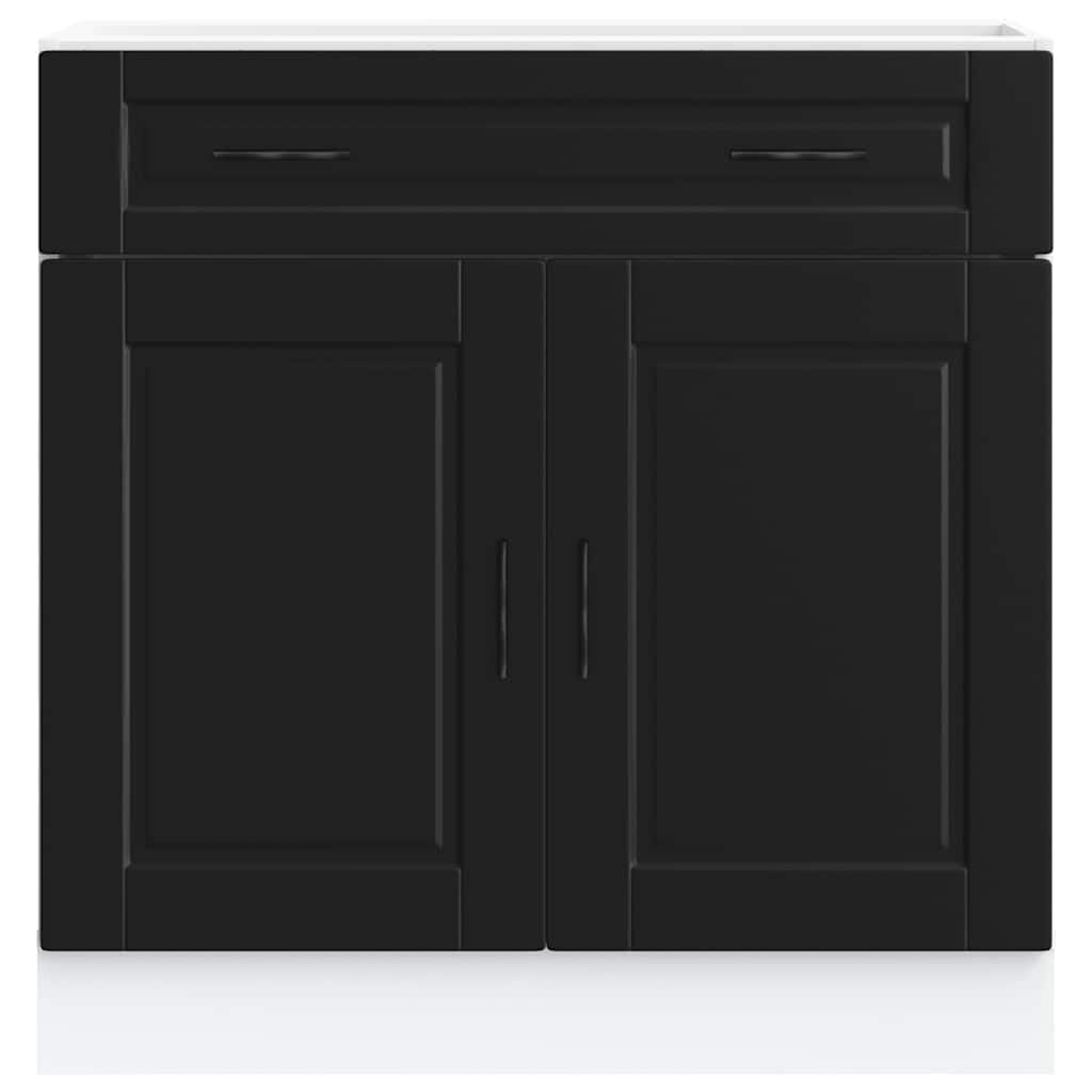 vidaXL Armoire de Cuisine Porto Noir Bois d'ingénierie