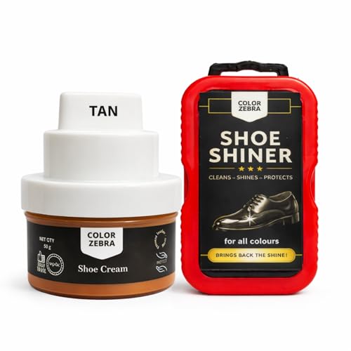 Image of Color Zebra Cream Shoe Polish (Pack 50 Grams) and Shoe Shiner| Carnauba Wax Shoe Polish Cream with Silicon Oil and Leather Conditioner