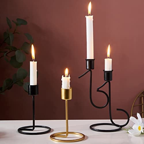 Candelabros dorados, adornos geométricos nórdicos para centro de mesa, candelabros navideños para mesa de comedor, portavelas decorativos