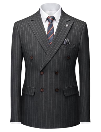 Blazer rayé à double boutonnage homme veste de costume ajustée