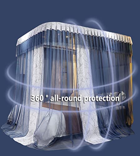 Moustiquaire à baldaquin lit double contre insectes avec support - 4