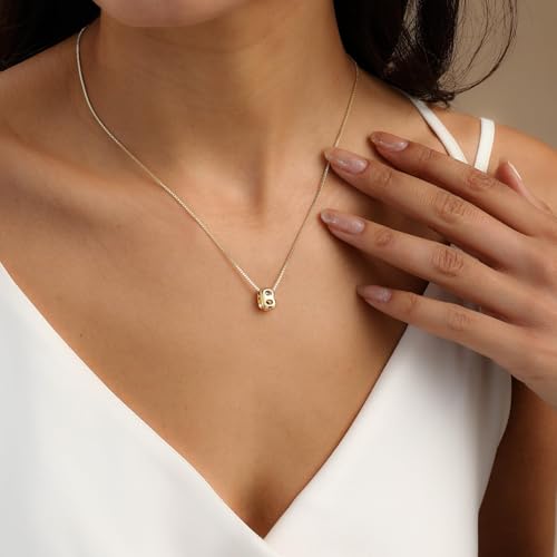 Image of Personalized Bubble Letter Initial Necklace, 14K Gold Plated, Dainty Pendant for Women, Trendy Gold Jewelry