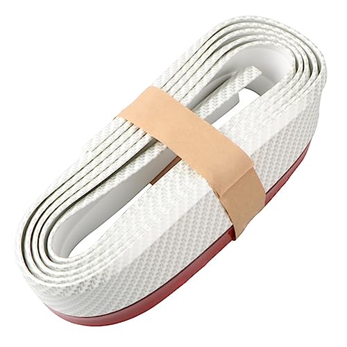 Torcarvh Protector de parachoques delantero de coche, autoadhesivo, 2,5 metros (fibra de carbono blanco)