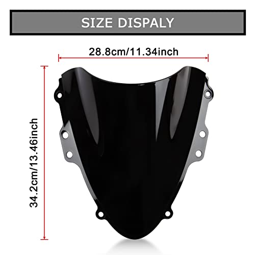 Image of PSLER Windshield WindScreen Double Bubble for GSXR600 750 K4 2004-2005, Black