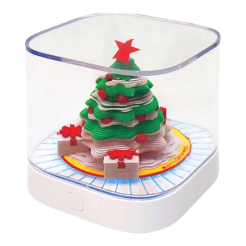 Calendario extraíble | Calendario de escultura de papel de árbol de Navidad con luz – Organizador de planificación diaria, bloc de notas para niños y adultos, seguimiento de tareas familiares, gestión