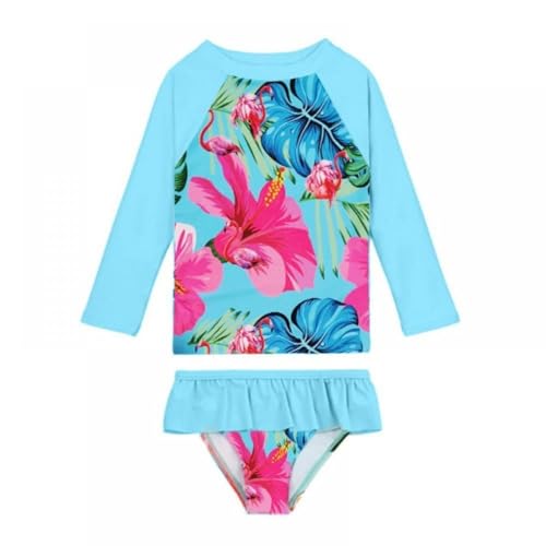 Maillot de bain fille 8 ans manches courtes et capuchon pour apprendre à nager en piscine