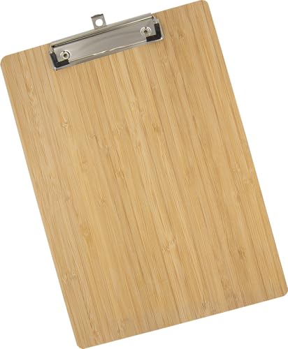 WEDO Klemmbrett A4 aus Bambus – umweltfreundliches Schreibbrett mit starker Klemme, Wandaufhängung und Gummikante, nachhaltiges Holz-Klemmbrett für Büro, Schule und Homeoffice