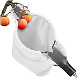 Selani Fruit Picker Head Harvest Basket with Branch Hook Large Elastic Bag Fruit Picking Tools with Two V-Shaped Blades Fruits Catcher for Apples Oranges Pears Peaches (Pole not Included)