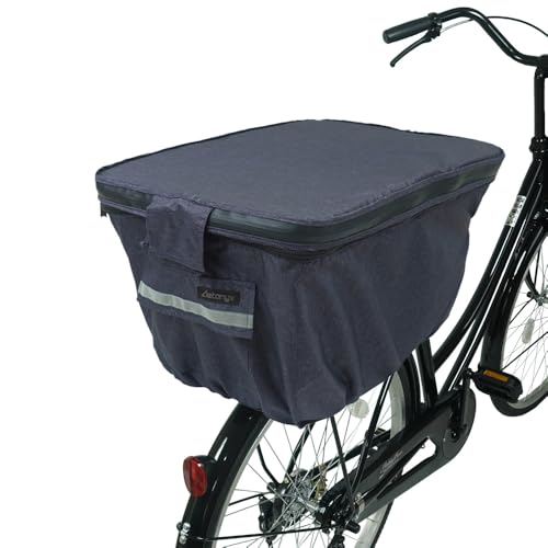 AETONYX 自転車後かごカバー 2段式 大容量 防水 撥水 止水ファスナー 後ろ カバー MY-170 (デニムネイビー)の商品画像（Amazon）