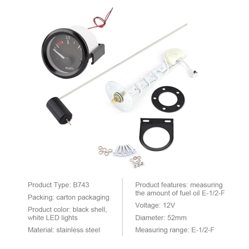 Indicador de nivel de 52 mm Sorandy medidor LED duradero para salpicaderos de coches 12V 6