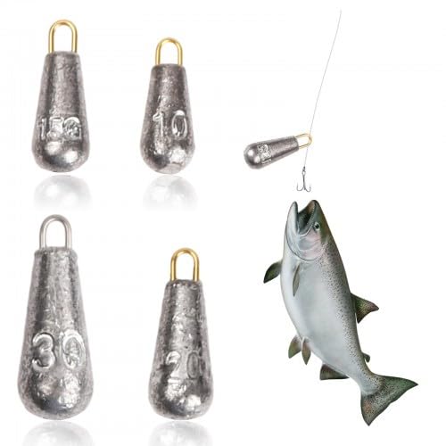 Ampia applicazione: I nostri pesi da pesca in forma di goccia sono adatti sia per l’acqua dolce che salata. Vi aiutano a posizionare l'esca nel punto giusto per attirare più pesci. Un accessorio indispensabile per tutti i vostri progetti di pesca