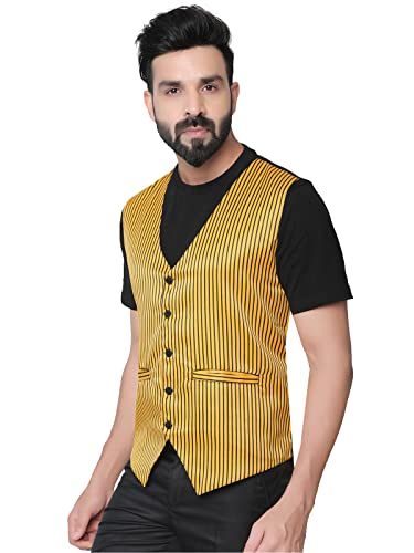 Image of Click One Casual Uniform Striped Waistcoat For Men's