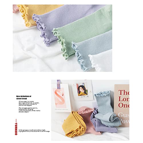 Image of GuaziV Women's Ruffle Socks, Womens Fun Novelty Crew Colorful Fashion Casual Socks