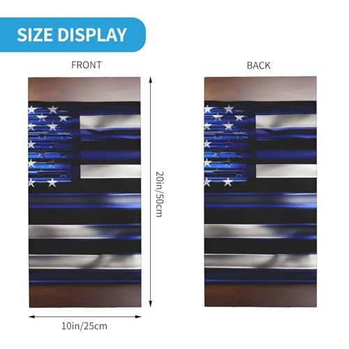 American Thin Blue Line Flag print Neck Gaiter Face Mask,Sun Cooling Scarf,Balaclava Bandana Cover for Men Women2