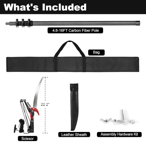 DOBEN 16FT Carbon Fiber Tree Trimmer, Telescoping Long Handle Pruner by DOBEN - Used condition - Image 6