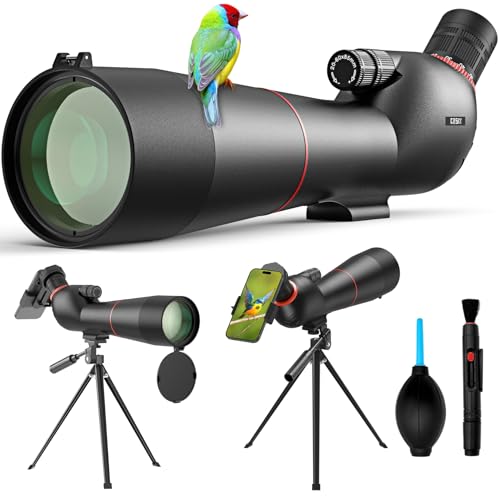 Gosky 20-60×85 Spotting Scope with Tripod - Phone Adapter, Dual Focusing Spotter Scope for Bird Watching, Wildlife Scenery (Black) by Gosky - Used condition - US$83.00