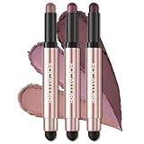 FOCALLURE 3 Pcs No Crease Eyeshadow Sticks,Shimmer & Matte Eye Shadow Crayon with Blending Brush,Smooth Cream Highlighter Pen,Long Lasting Eyeshadow Brightener Stick Makeup,Limerence