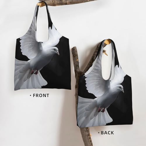 Flying Dove Reusable Canvas Tote Bag for Women for Work, Travel, Shopping, College and School, Black, One Size3