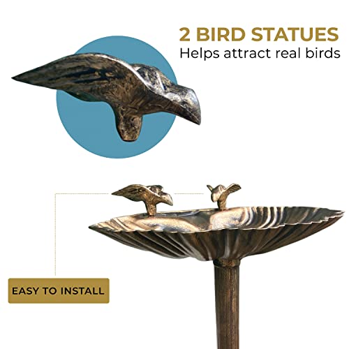 Backyard Expressions Patio · Home · Garden 905493-Nm Bath With Bird Decorations For Garden-Polyresin-Bronze-Backyard Expressions #TOP2