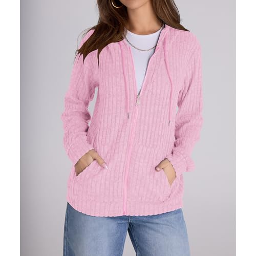 Image of Witsmile Zip Up Hoodie Women Oversized Sweatshirt Long Sleeve 2026 Fall Outfit Lightweight Jackets Workout Clothes