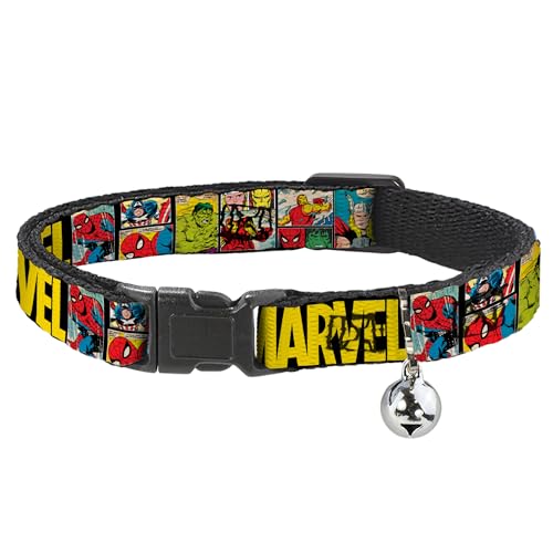 Cat Collar Breakaway Marvel Retro Comic Panels Black Yellow 8 To 12 Inches 0.5 Inch Wide