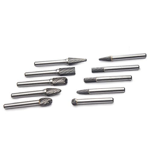 Jestuous PARTIALUPDATE Carbide Burr Set Jestuous 1/4 Inch Shank Diameter Double Cut Tungsten Carbide Cutting Burrs Rotary Files Bits thumb #3