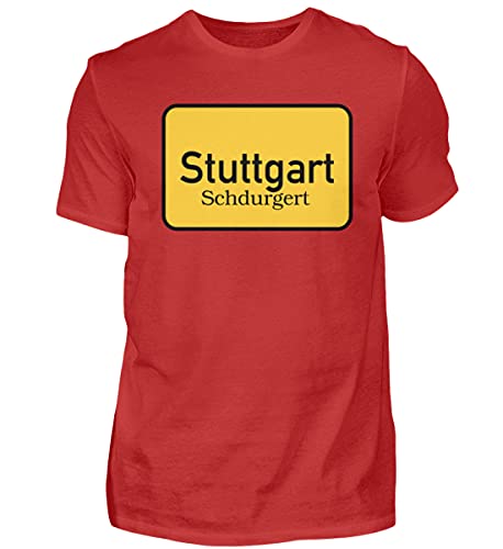 T-shirt Stuttgart pour homme rouge XXXL en coton confortable au style souabe unique