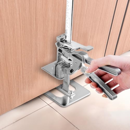 VEVOR arbeitssparender Armwagenheber 2 Stk. 150 kg Tragkraft, Heben bis zu 18 cm, Handhebewerkzeug mit magnetischer Wasserwaage, höhenverstellbar, für Türen Fenster Möbel Holzbearbeitung, Silber