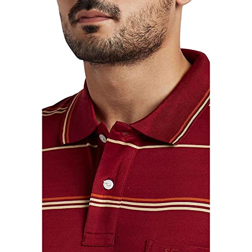 Image of Color Plus Stripes Cotton Regular Fit Mens T-Shirt