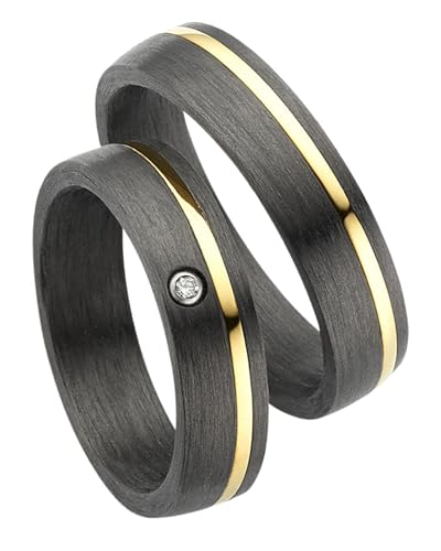 123traumringe Eheringe in Carbon, Titan & Gold I Partnerringe mit Brillant & Etui I Gravierbare Eheringe mit Ringgröße 50-70 mm I Edle Verlobungsringe in 5 mm Breite & 1,9 mm Stärke I P4 123traumringe Eheringe in Carbon, Titan & Gold I Partnerringe mit Brillant & Etui I Gravierbare Eheringe mit Ringgröße 50-70 mm I Edle Verlobungsringe in 5 mm Breite & 1,9 mm Stärke I P4