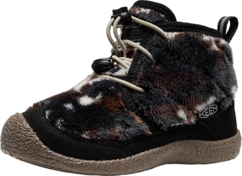 KEEN Unisex-Child Howser 2 Quilted Mid Height Waterproof Comfy Durable Chukka Boots, Black/Star White, 3