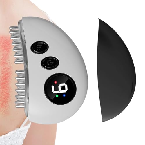 Qkbuza Meridian Brush - Cepillo para el vientre, estimulador de pantalla LED con calefacción, cepillo ajustable para contorno corporal, para mujeres y hombres, madre, espalda, piernas, brazos