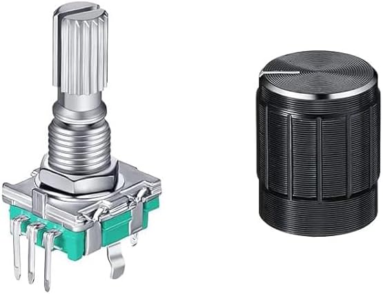5Set EC11 Rotary Encoder with Push Button 360° 5 Pins and Knob Cap for Arduino Raspberry Pi ESP32