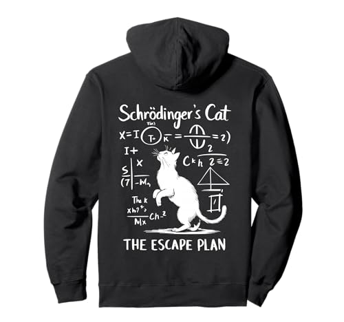 Funny Science Schrödinger's Cat Escape Plan Funny Science Chaton Sweat à Capuche