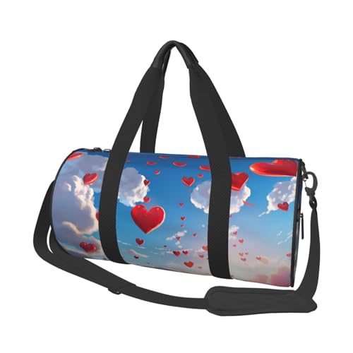 Travel Bag For Women,Hearts In The Print Personal Item Duffle Bags,Weekend Travel Duffel Tote Bag,Travel Sport Gym Bag For Men,Airplane Travel Essentials For Flying