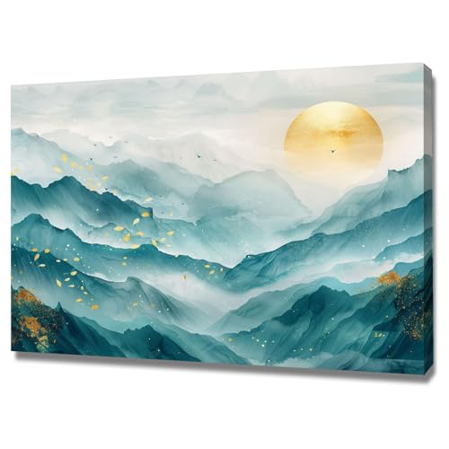 Paysage de montagne d’art mural abstrait pour salon et chambre moderne
